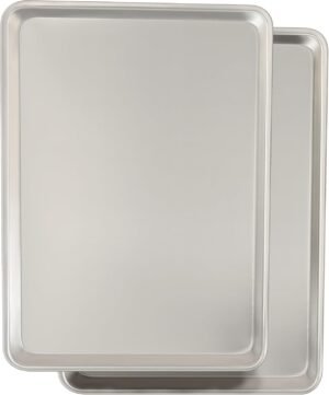 2-Pack 18x13 Inch Commercial Natural Aluminum Baking Sheet Pan