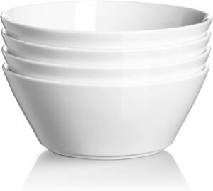 32 OZ White Ceramic Large Soup Bowls Set of 4