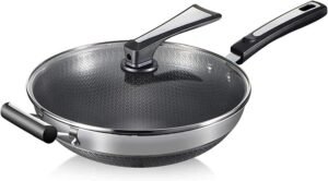 Hard Anodized Nonstick Skillet with Lid Omelet Pan All Stoves