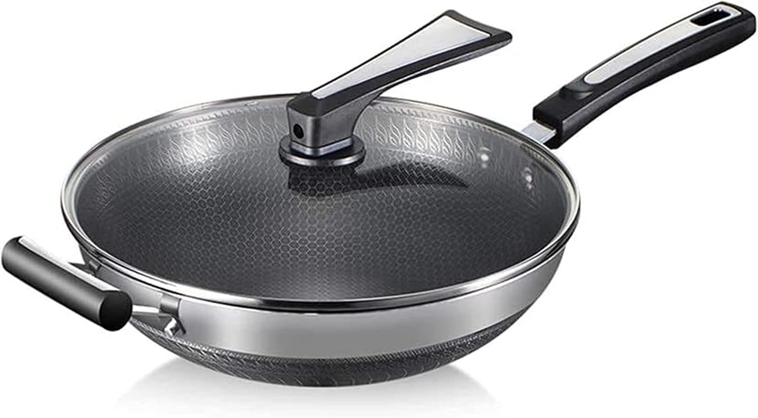 Hard Anodized Nonstick Skillet with Lid Omelet Pan All Stoves