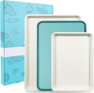 3-Pack Blue Ceramic-Coating Nonstick Baking Sheet Pans
