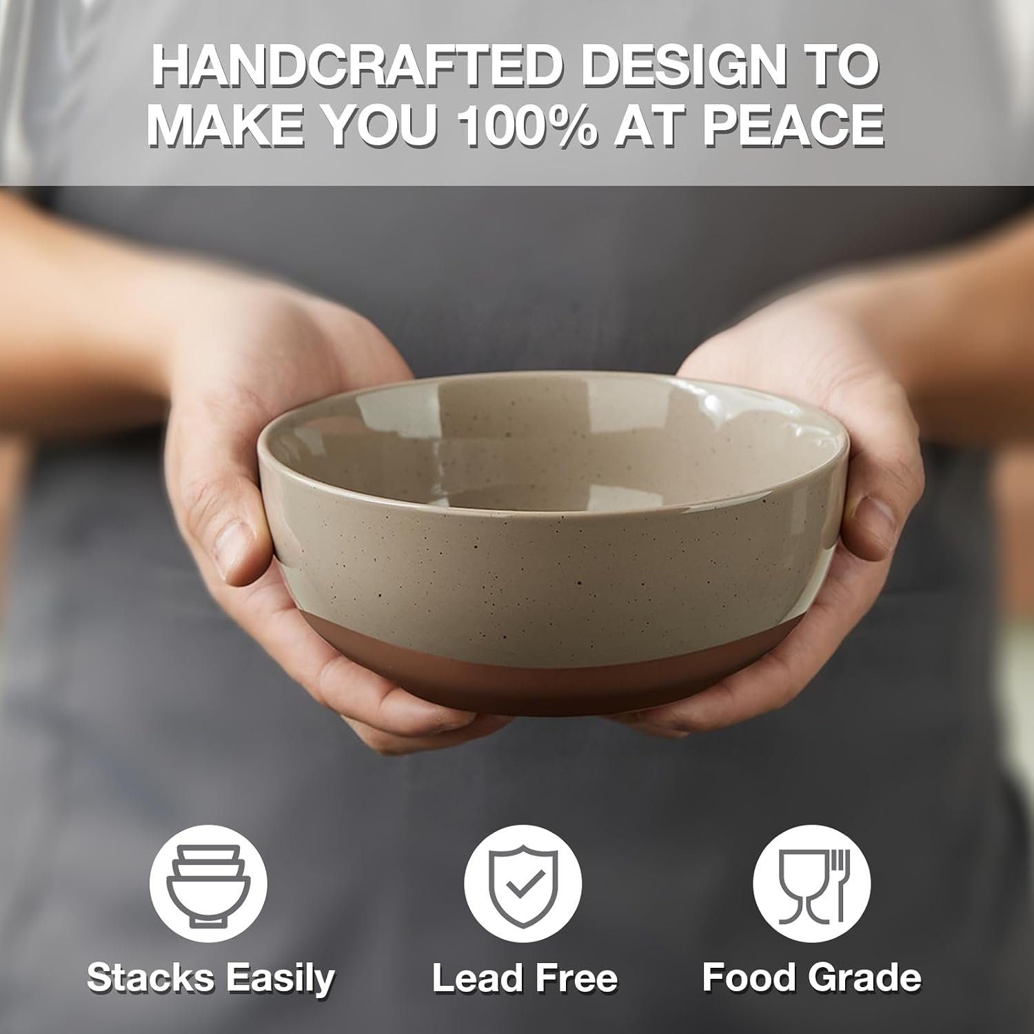 30 Ounce Large Ceramic Soup Cereal Bowls Set of 4 - Image 2