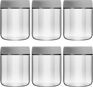 6-Pack 16oz Glass Jars with Lids Airtight Meal Prep