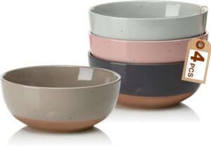 30 Ounce Large Ceramic Soup Cereal Bowls Set of 4