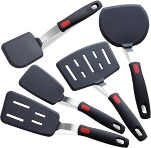 5-Pack Silicone Spatula Set Heat Resistant 600F Nonstick