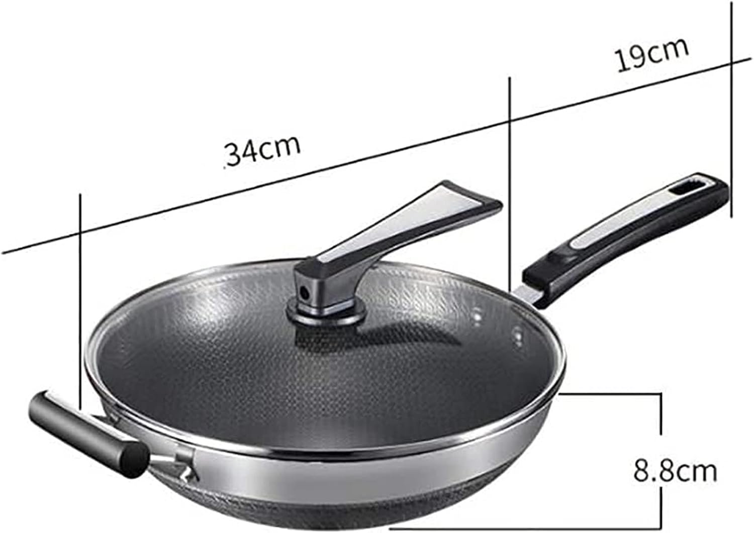 Hard Anodized Nonstick Skillet with Lid Omelet Pan All Stoves - Image 2