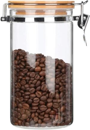16oz Clear Borosilicate Glass Storage Jar with Bamboo Lid
