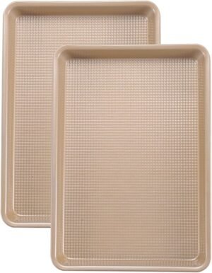 2-Pack Gold Nonstick Quarter Sheet Pans 9x13