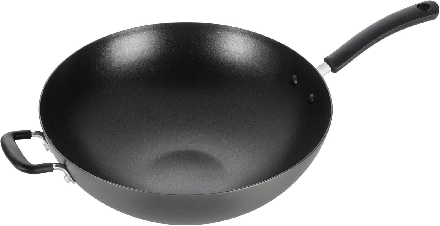 14 Inch Hard Anodized Nonstick Wok Oven Safe 350F