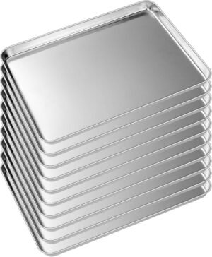 10-Pack 16x12 Stainless Steel Baking Sheet Pan Set