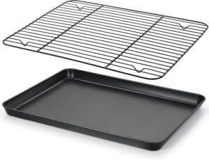 Nonstick Baking Sheet with Rack 16x12 Stainless Steel