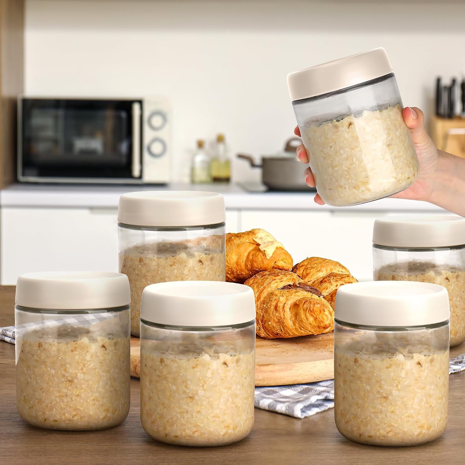 6-Pack 16oz Glass Jars with Lids Airtight Meal Prep - Image 2