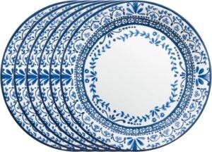 6-Piece Triple Layer Glass Chip Resistant Dinner Plates Portofino