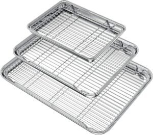 Baking Set 3 Pans with 3 Racks Stainless Steel