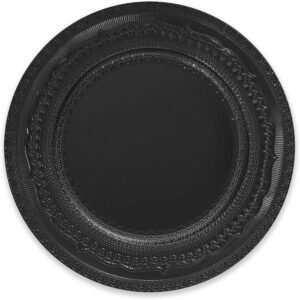6-Pack 13" Black Lace Embossed Plastic Charger Plates